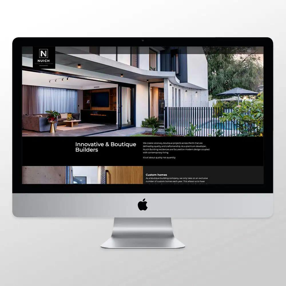 Nuich building website on iMac 