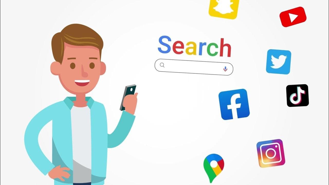 Animated man holding an iphone